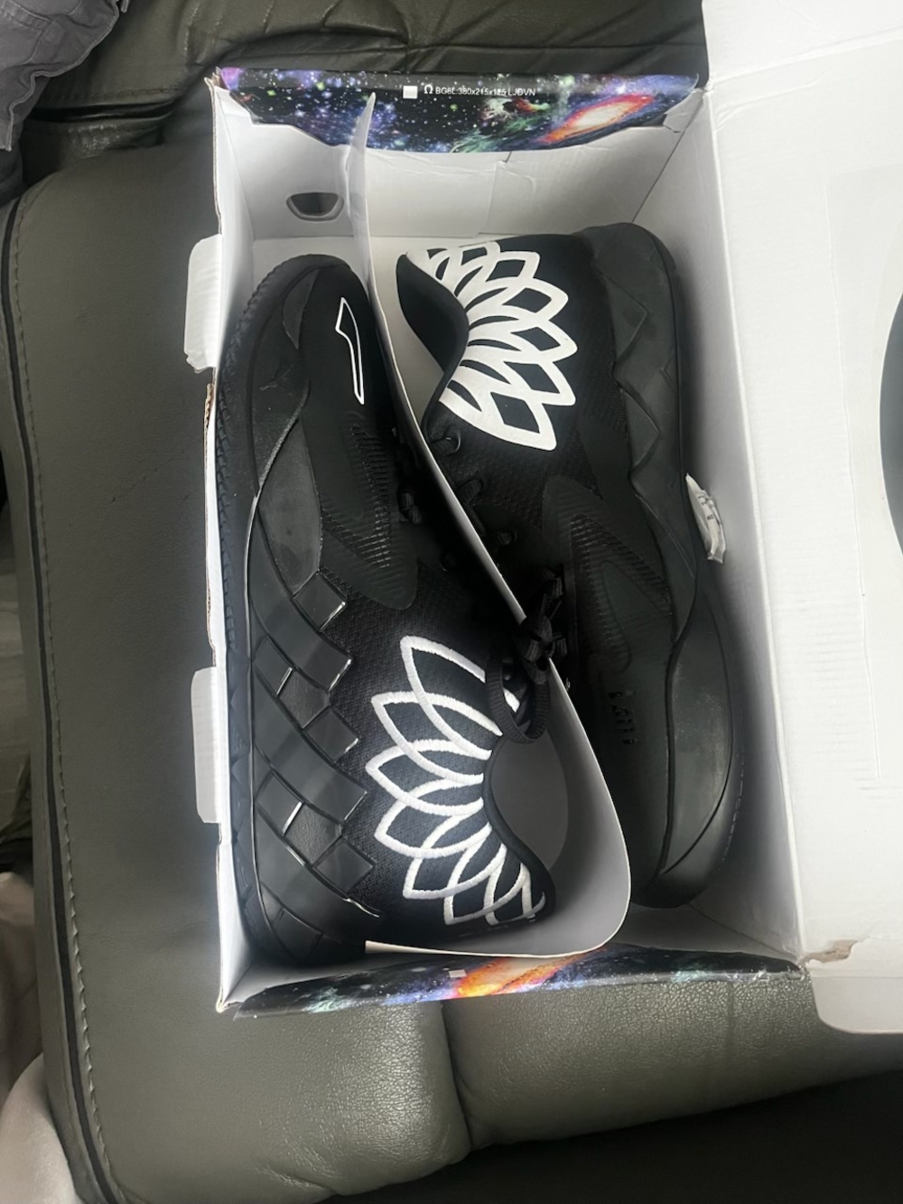 Black Athletic Sneakers with White Floral Design - Men Shoes
